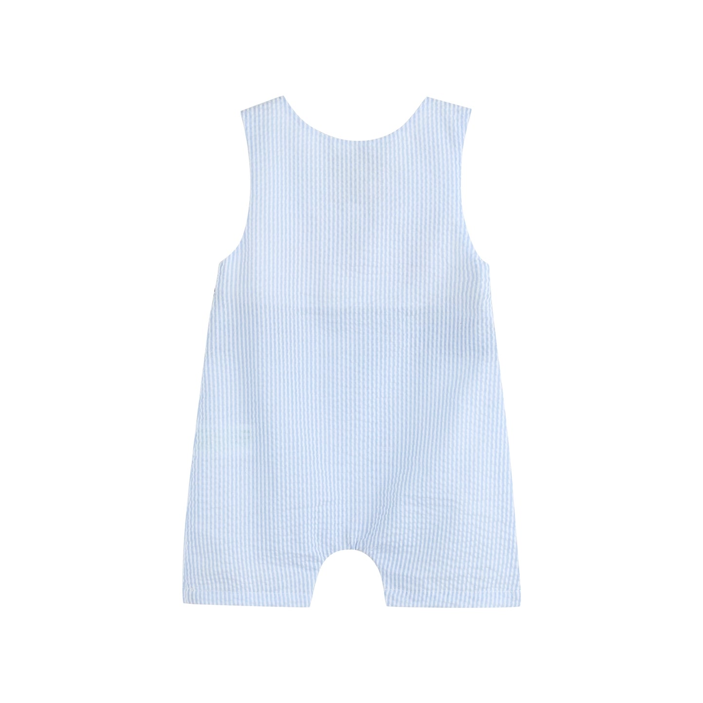 Blue Striped Smocked Crawfish Shortalls