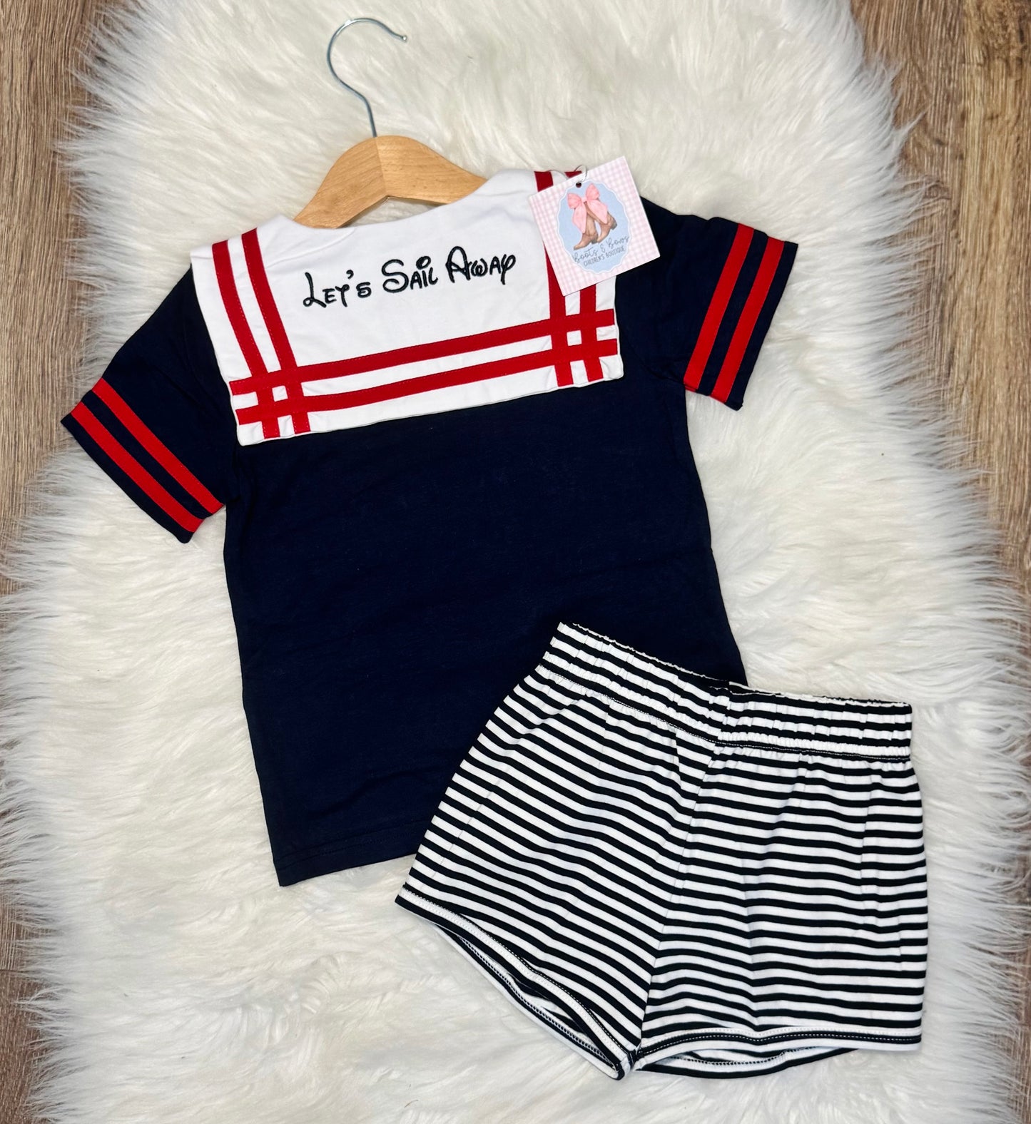 Let's Sail Away Boys Shorts Set