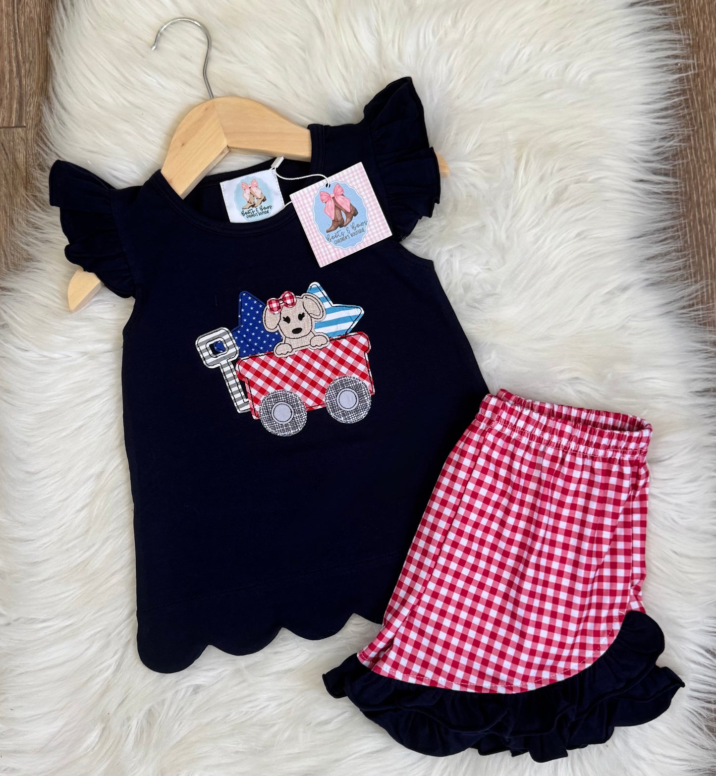 All American Pup Girls Shorts Set