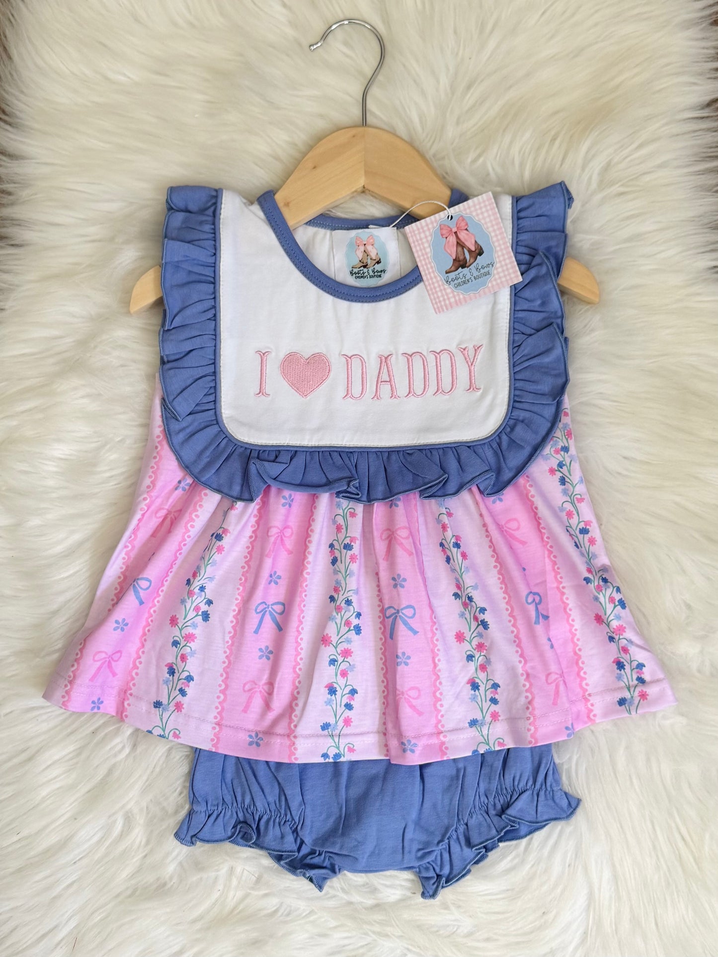 I Love Daddy Girls Bloomer Set
