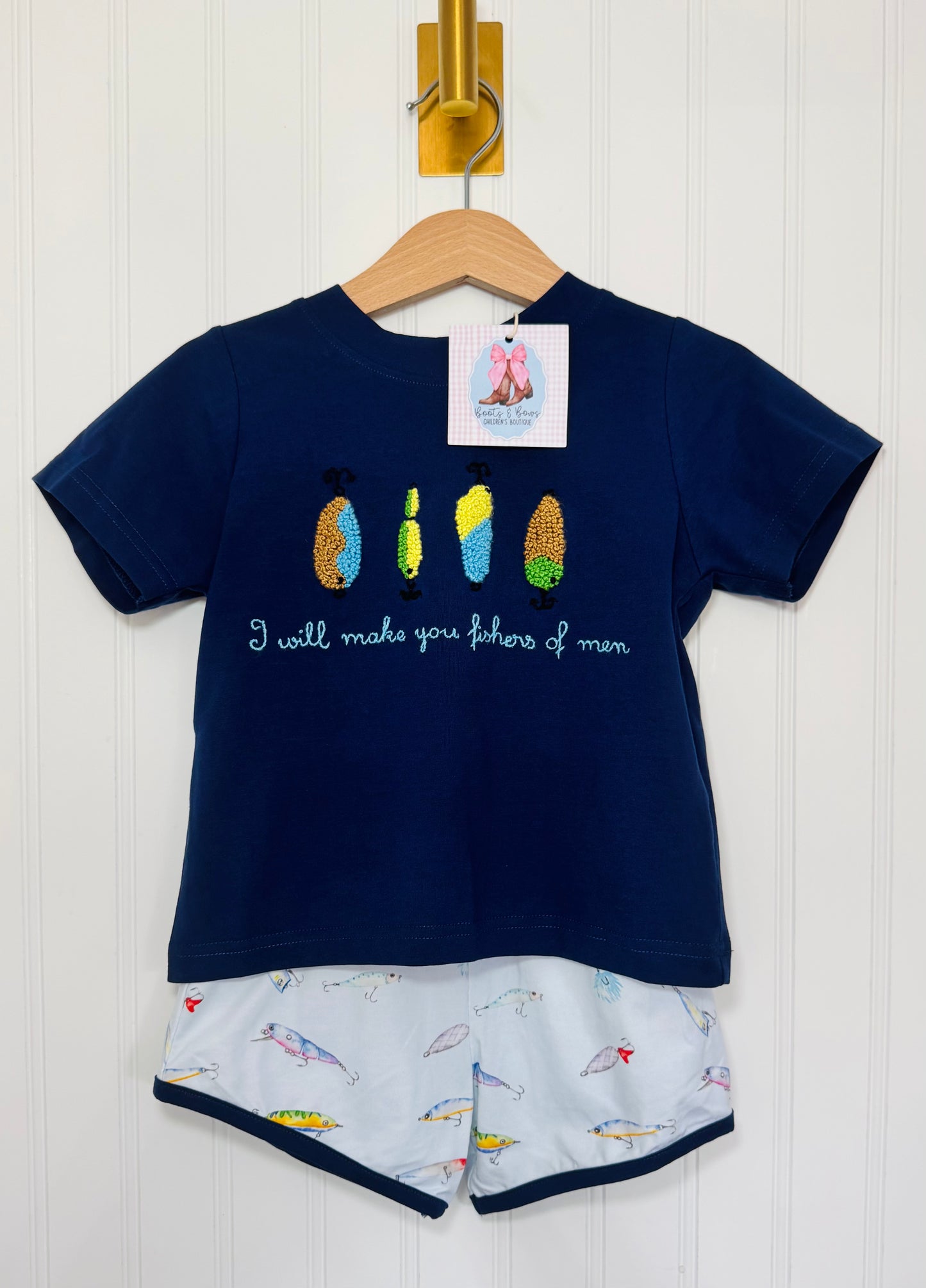 Fishers Of Men French Knot Boys Shorts Set