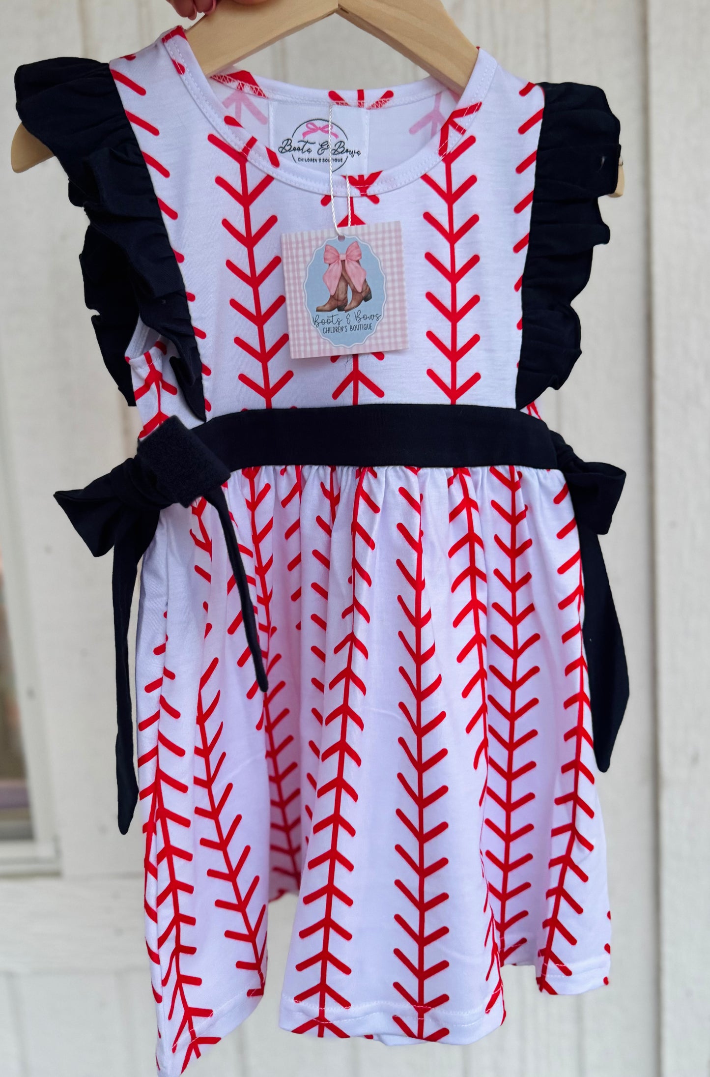 Baseball Print Knit Dress