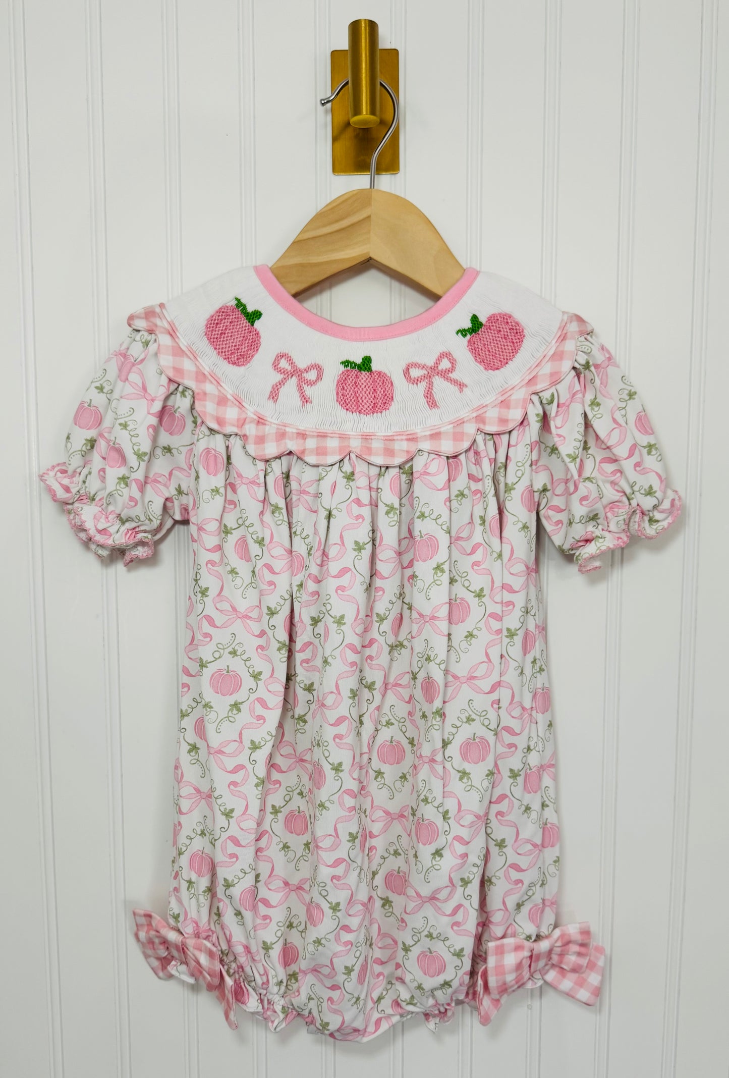 Blushing Pumpkins Smocked Bubble