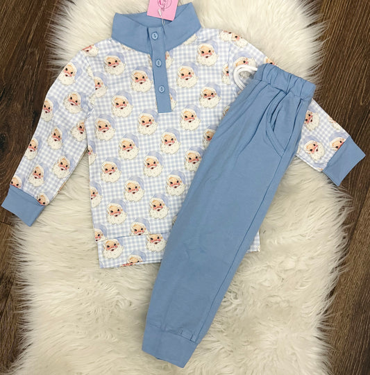 Boys Blue Santa Jogger Set