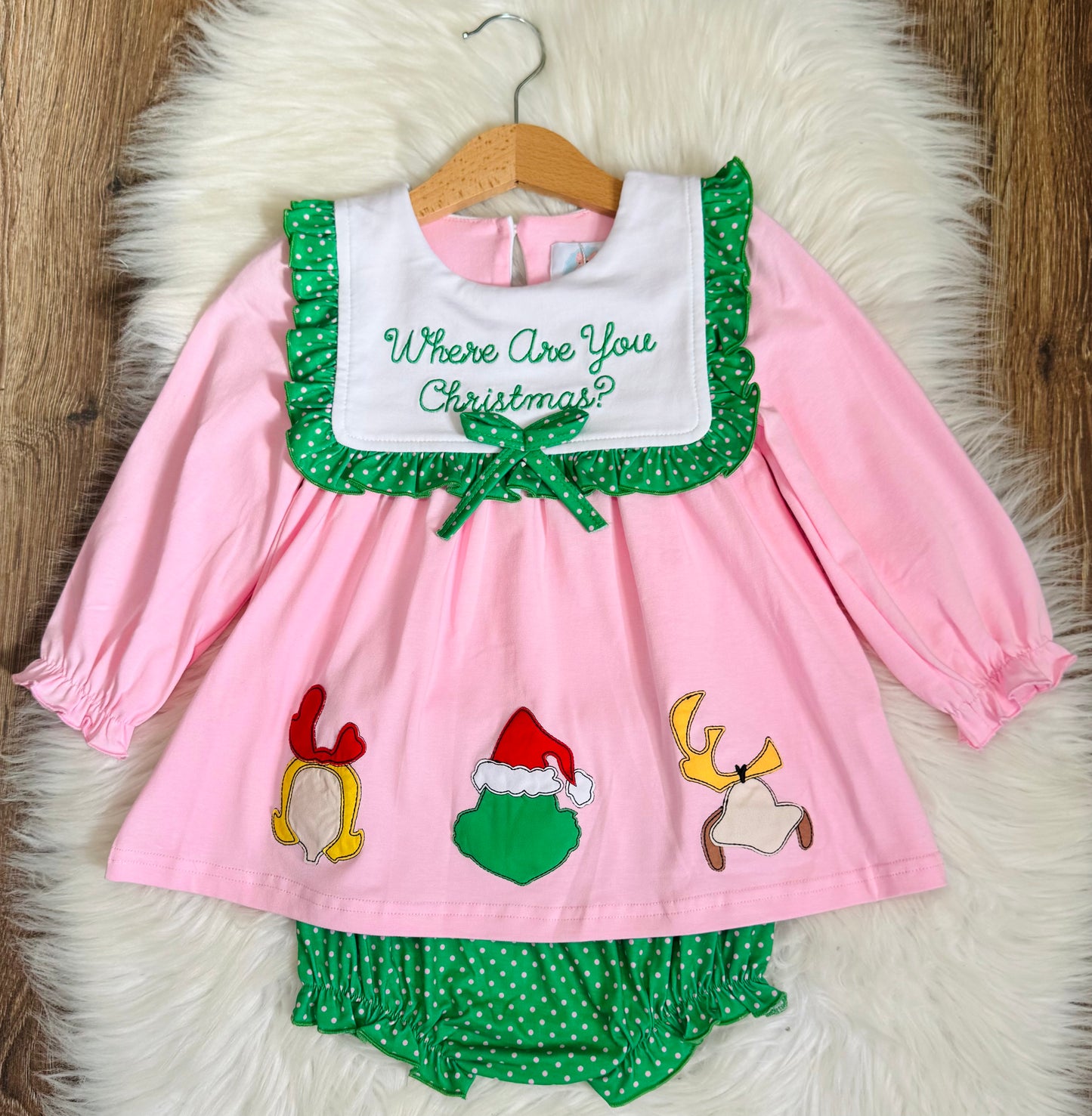 Where Are You Christmas Girls Bloomer Set