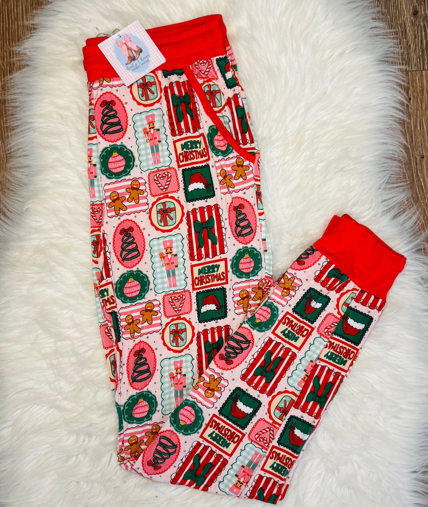 Holly Jolly Darling Bamboo Adult Jogger