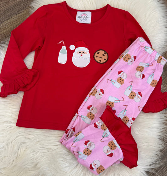 Milk & Cookies With Santa Girls Pajamas