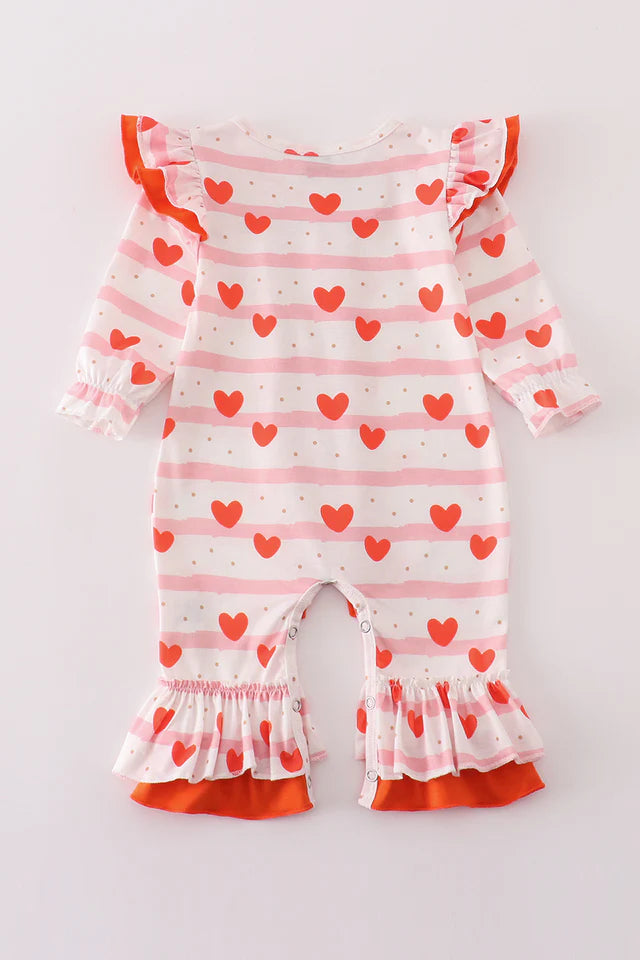 Heart Print Valentine's Romper