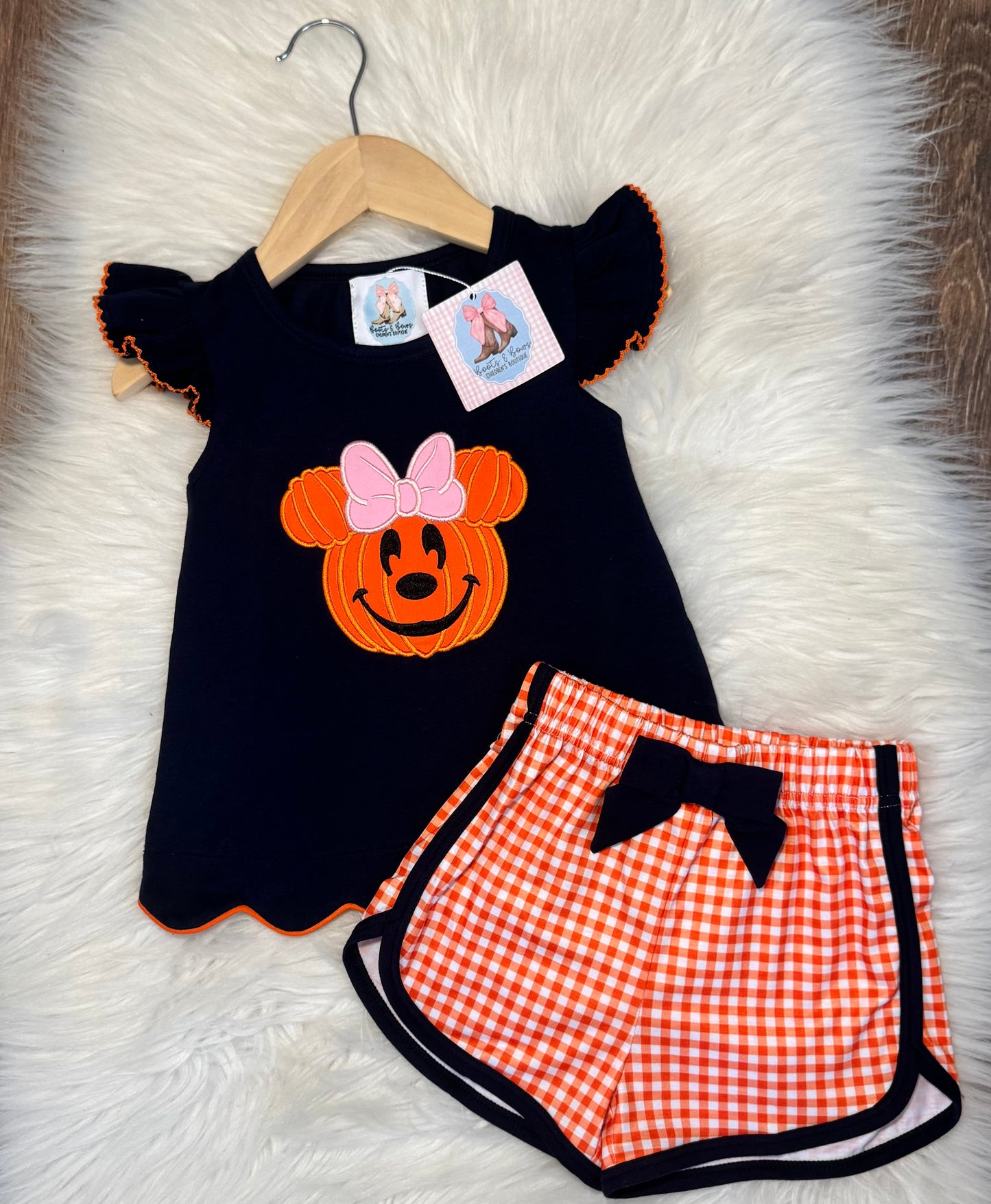 A Not So Scary Halloween Girls Shorts Set (Navy)