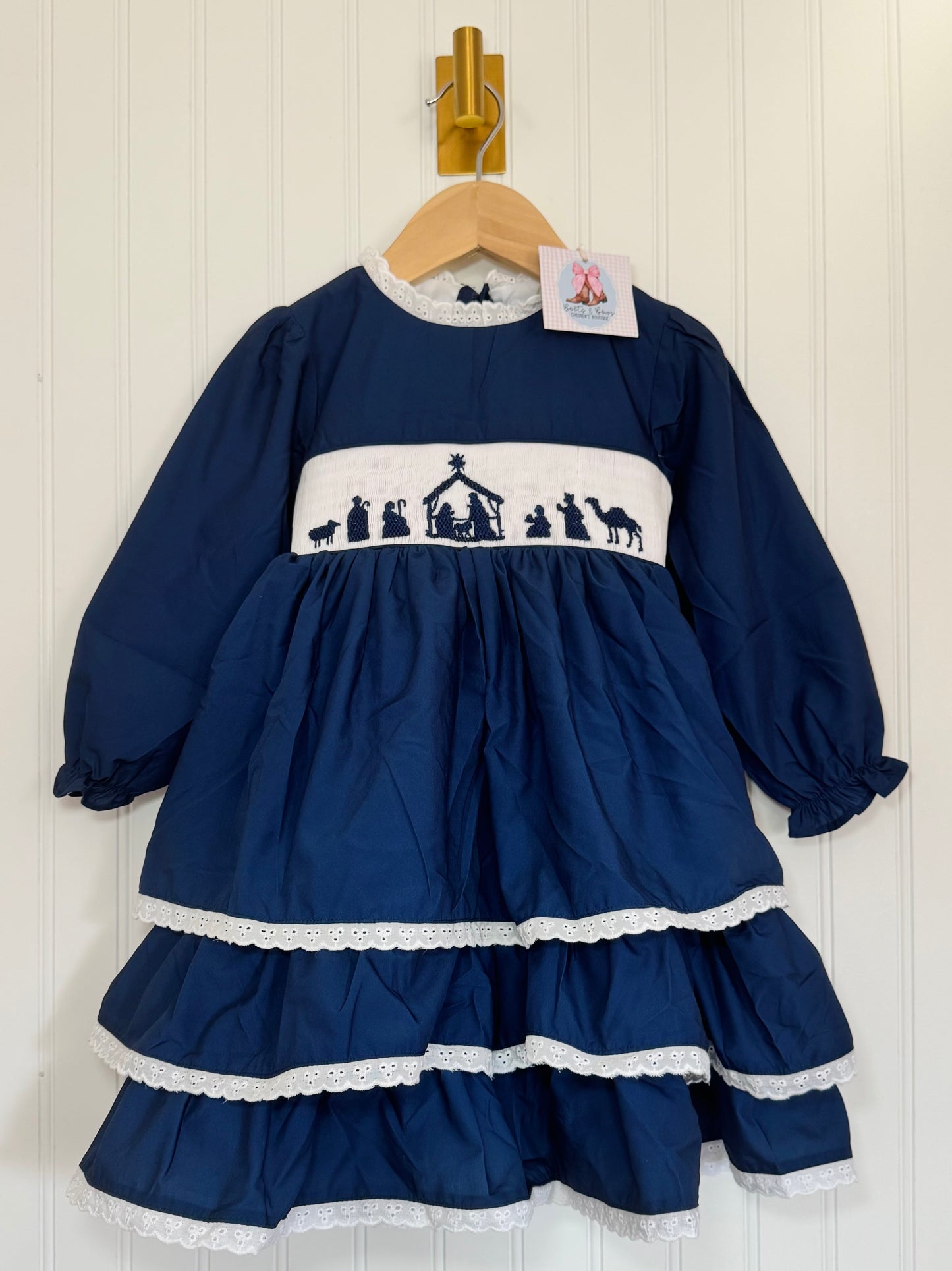 Luke 2:11 Smocked Girls Dress