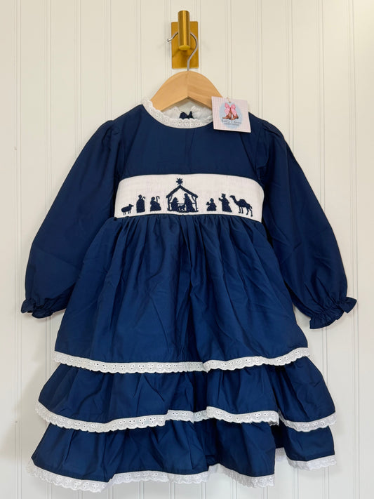 Luke 2:11 Smocked Girls Dress