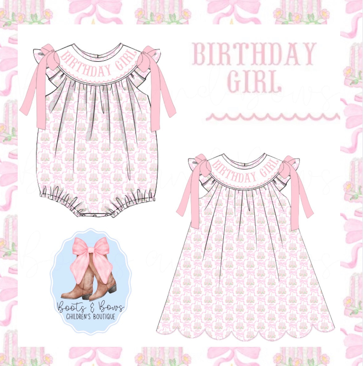 PREORDER 30 - Hand Smocked Birthday Girl (ETA JULY)