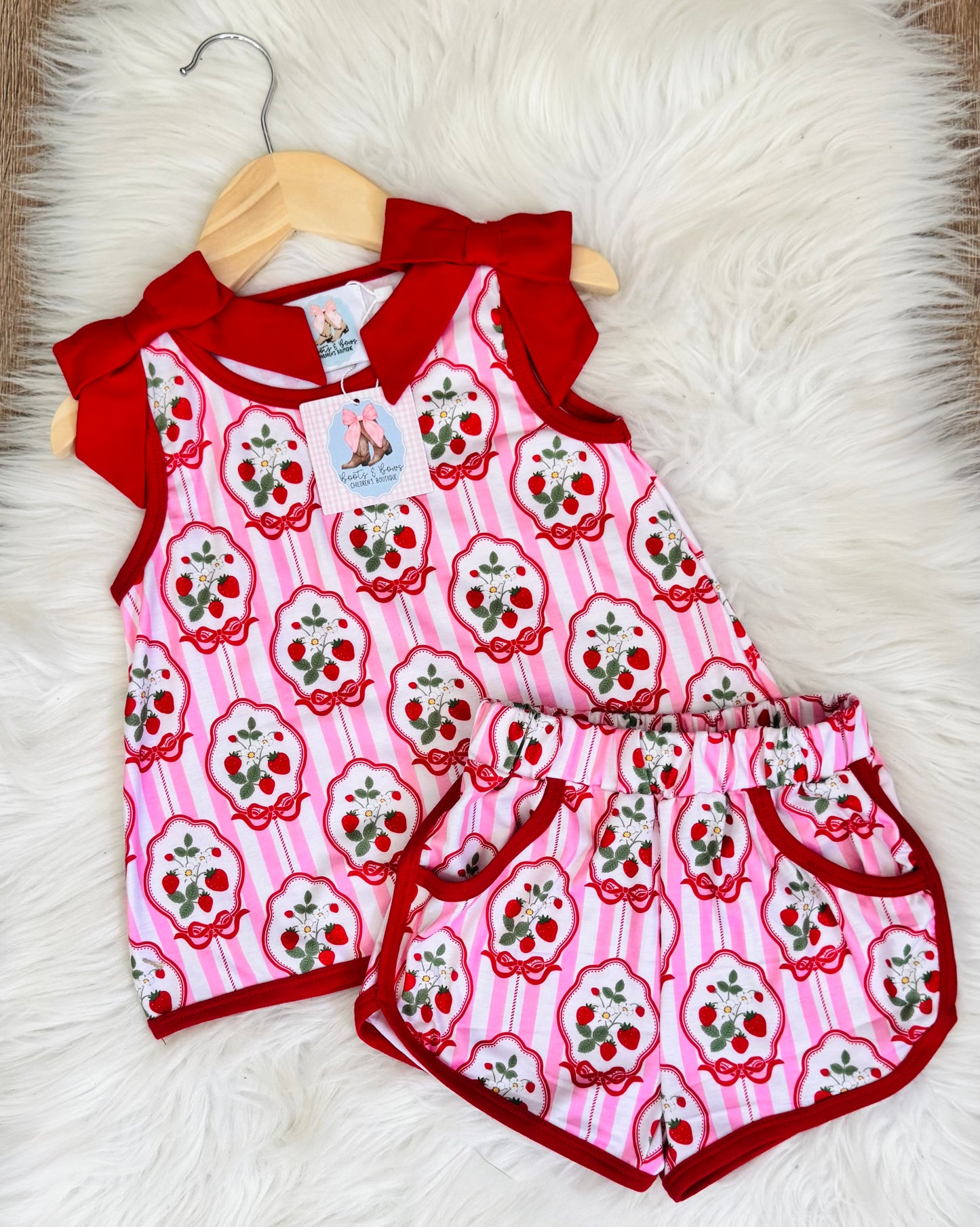 Brinley's Berries Knit Shorts Set