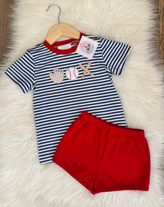Take Me Out To The Ballgame Boys Shorts Set