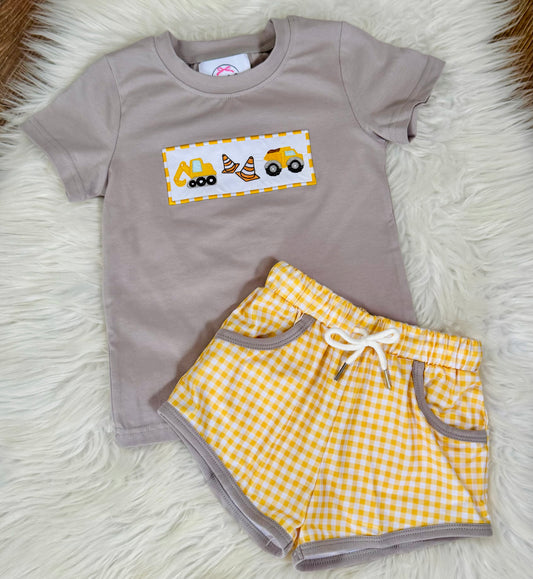 Construction Fun Shorts Set