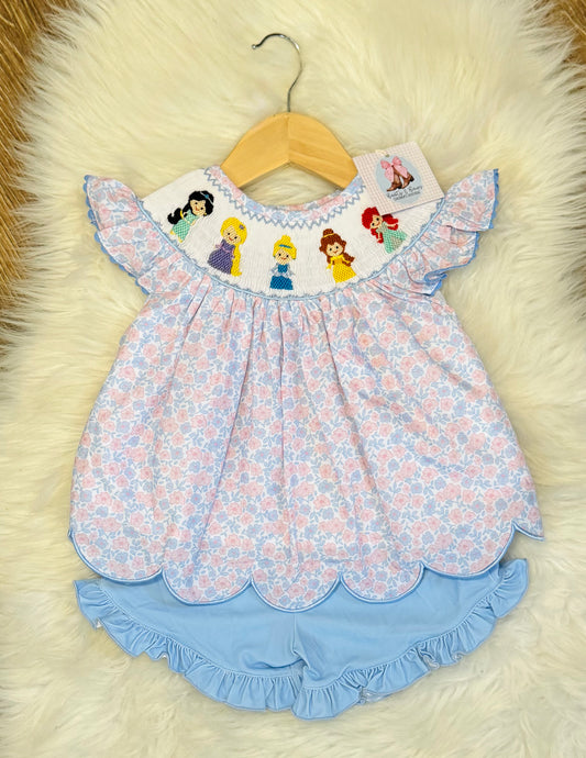 Pretty Princess Smocked Shorts Set