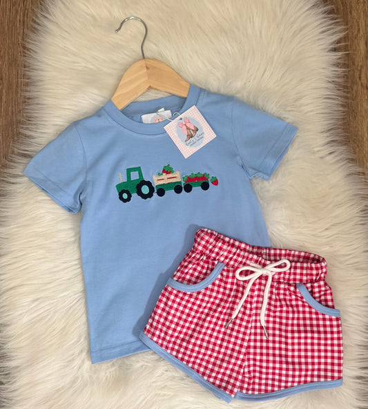 Strawberry Farm Boys Shorts Set