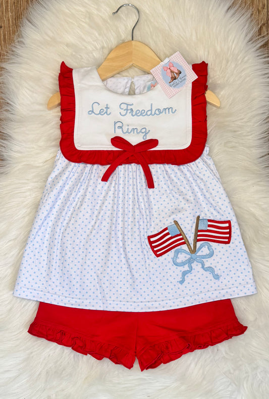 Let Freedom Ring Girls Shorts Set
