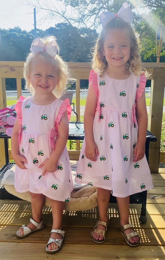Seersucker Tractor Dress
