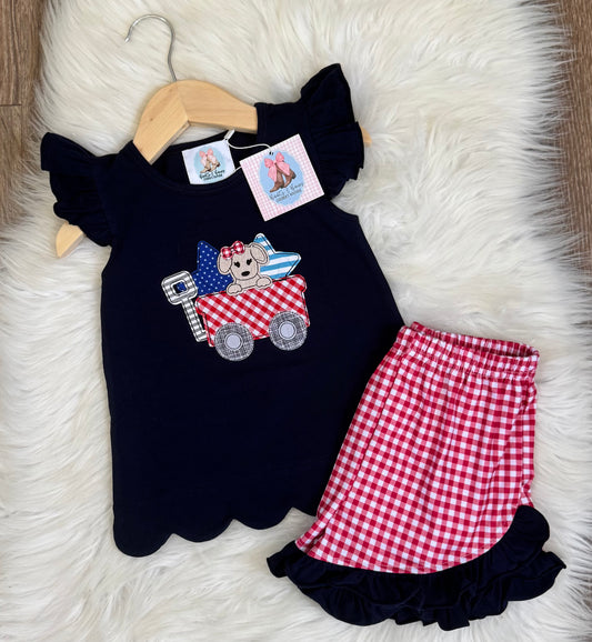 All American Pup Girls Shorts Set