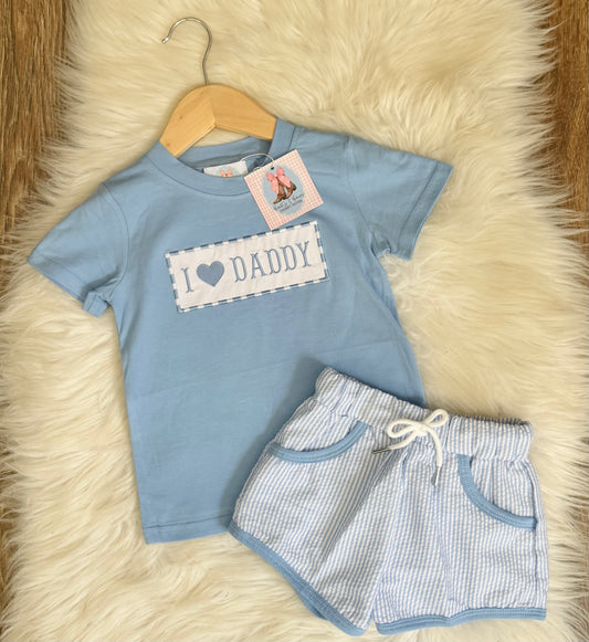 I Love Daddy Boys Shorts Set