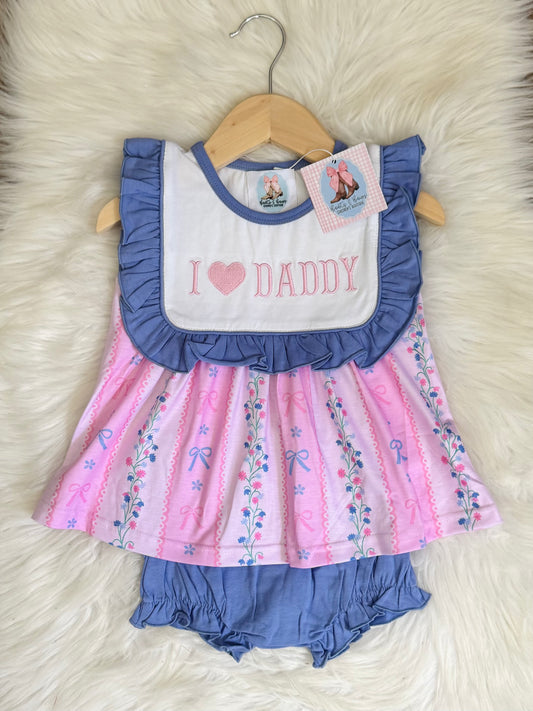 I Love Daddy Girls Bloomer Set