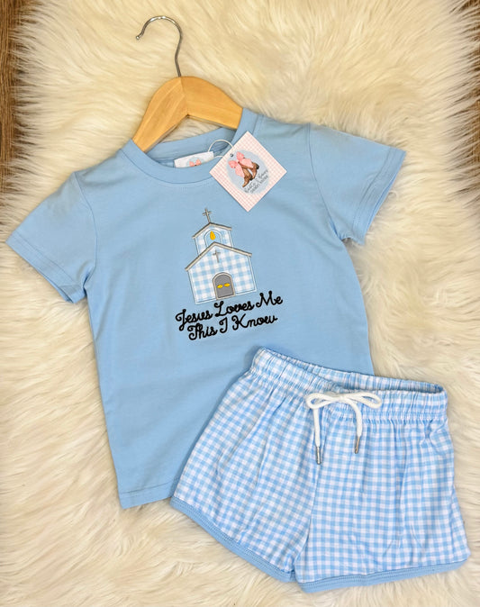 Jesus Loves Me Boys Shorts Set