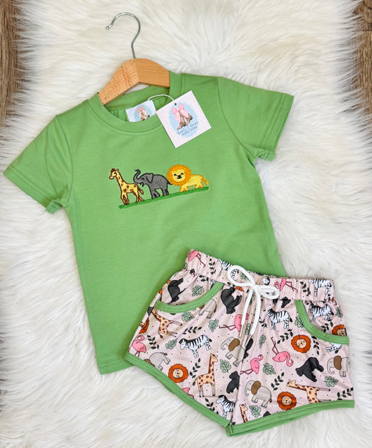Going To The Zoo Boys Shorts Set