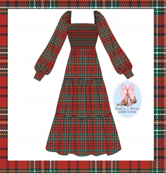PREORDER 40 - Christmas Tartan Mom Dress (ETA NOVEMBER)