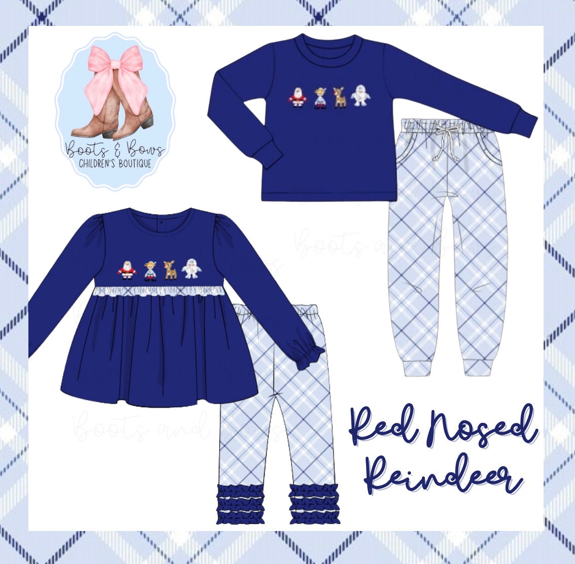 PREORDER 40 - French Knot Red Nosed Reindeer (ETA NOVEMBER) *CHRISTMAS DEAL OF THE DAY*