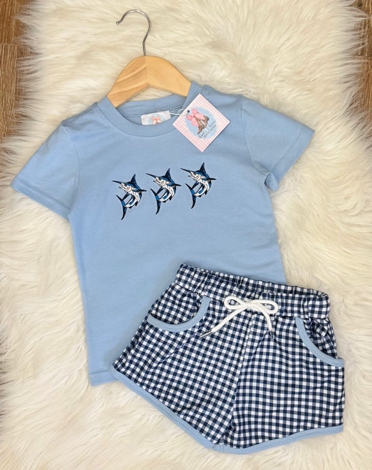 Micah's Marlins Boys Shorts Set