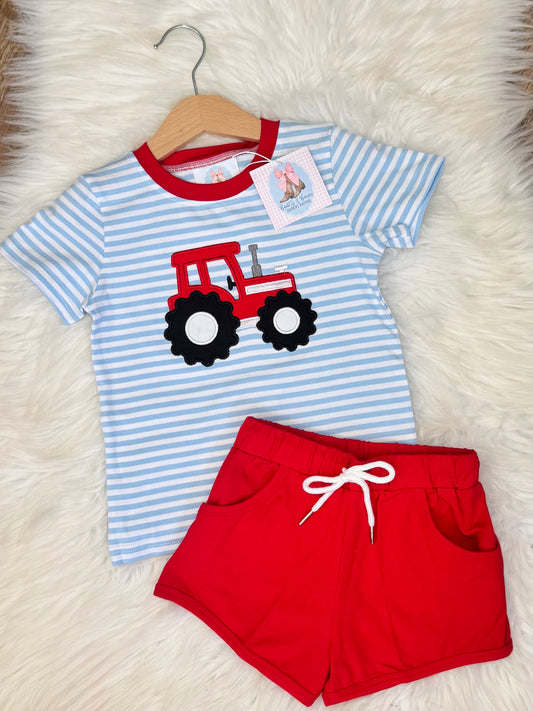 Big Red Tractor Boys Shorts Set