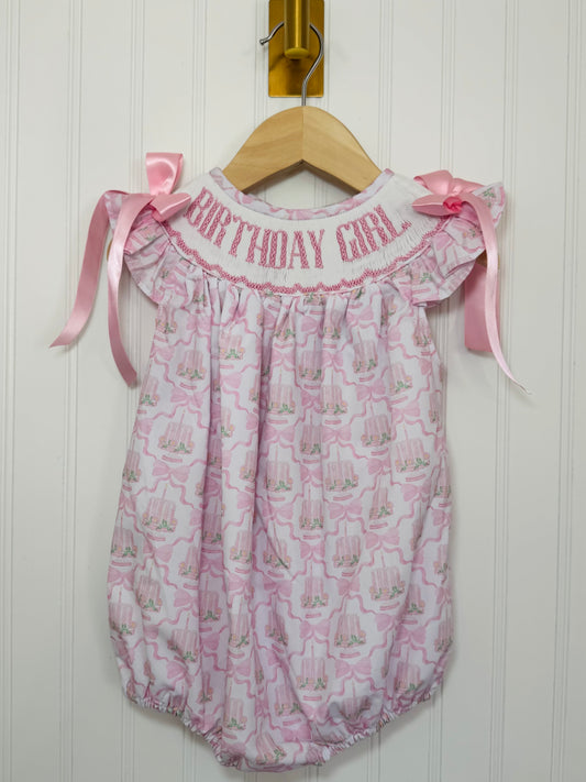 Birthday Girl Smocked Bubble