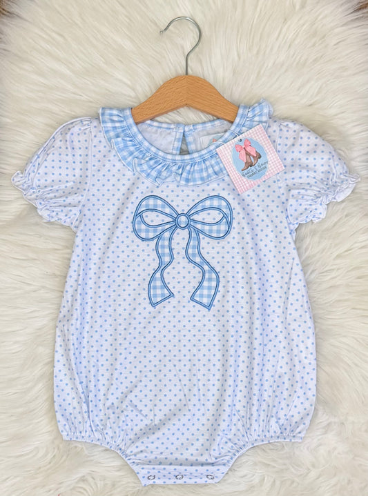 Gingham Bows Girls Bubble