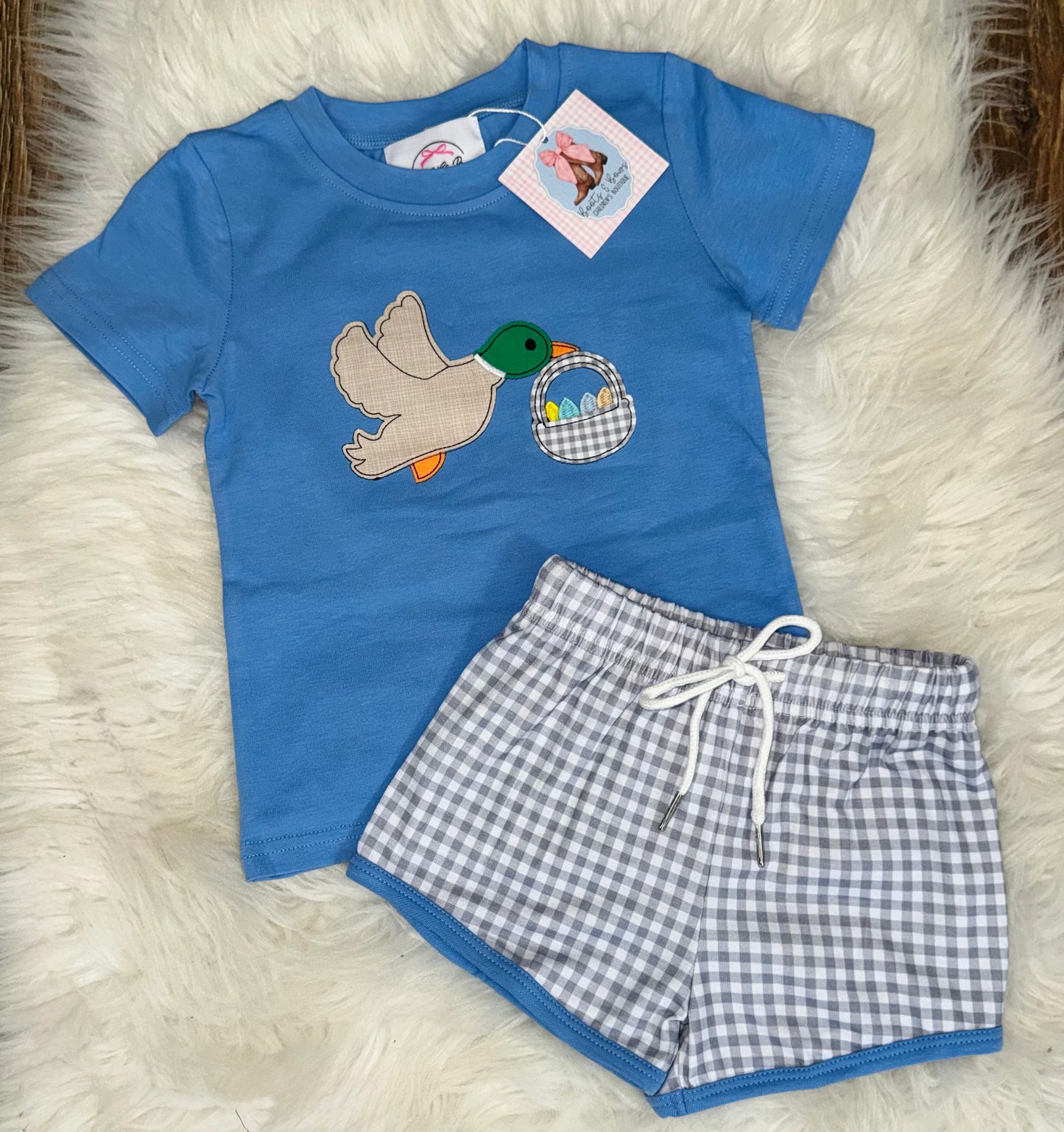Quackin' For Eggs Boys Shorts Set