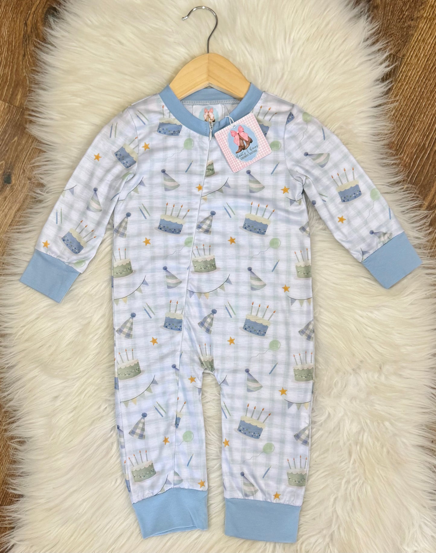 Boys Birthday Print Zippy With Embroidery
