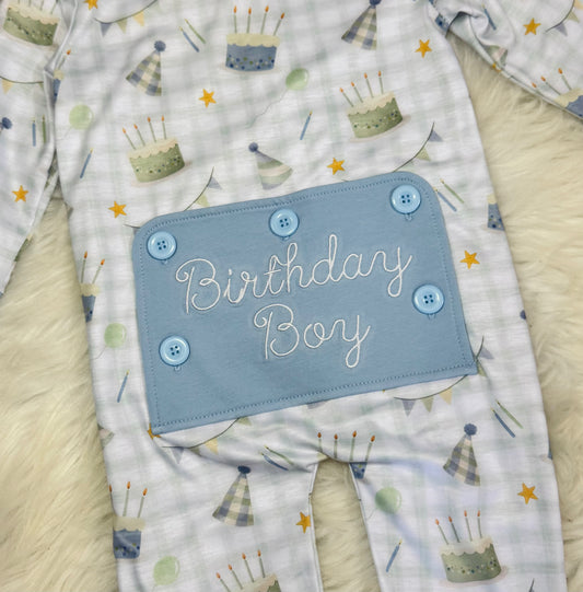 Boys Birthday Print Zippy With Embroidery