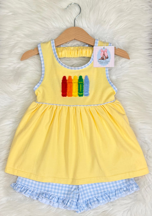 Colorful Cutie Girls Shorts Set
