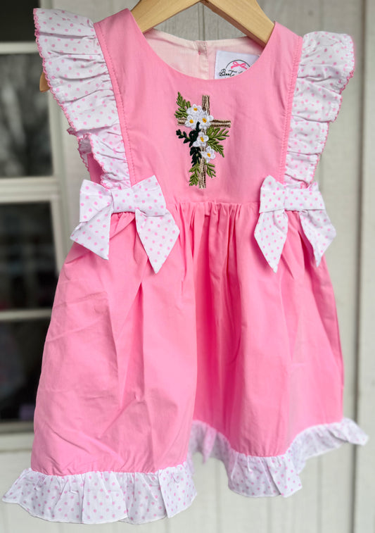 Floral Cross Woven Dress