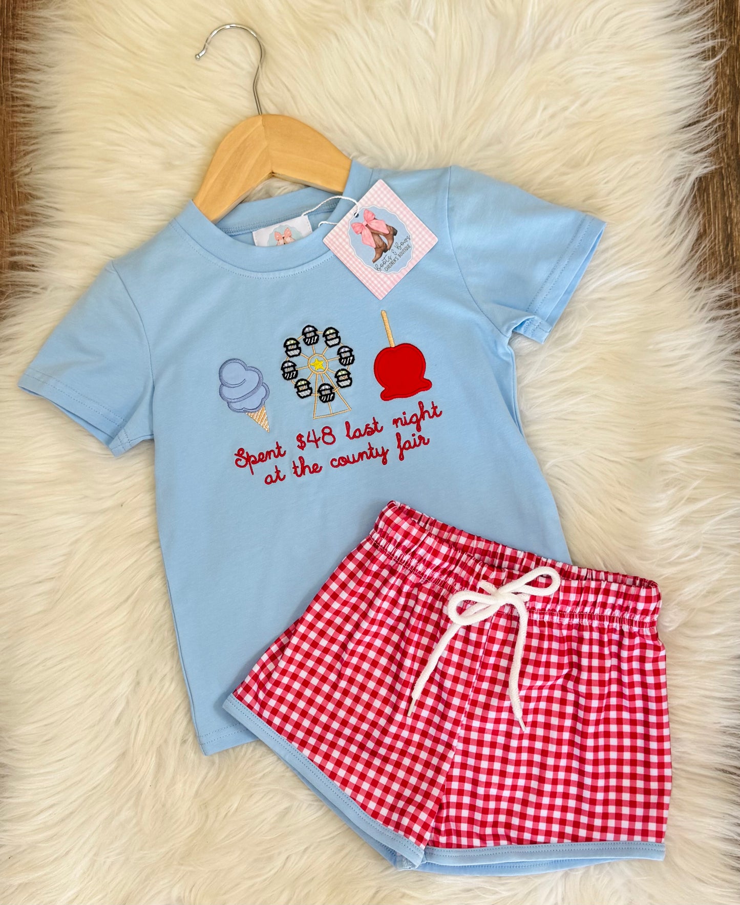 $48 Last Night At The County Fair Boys Shorts Set