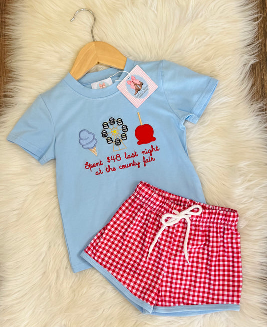 $48 Last Night At The County Fair Boys Shorts Set