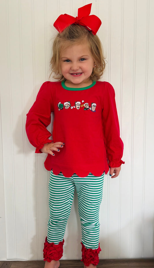 Christmas Roundup Girls Pants Set
