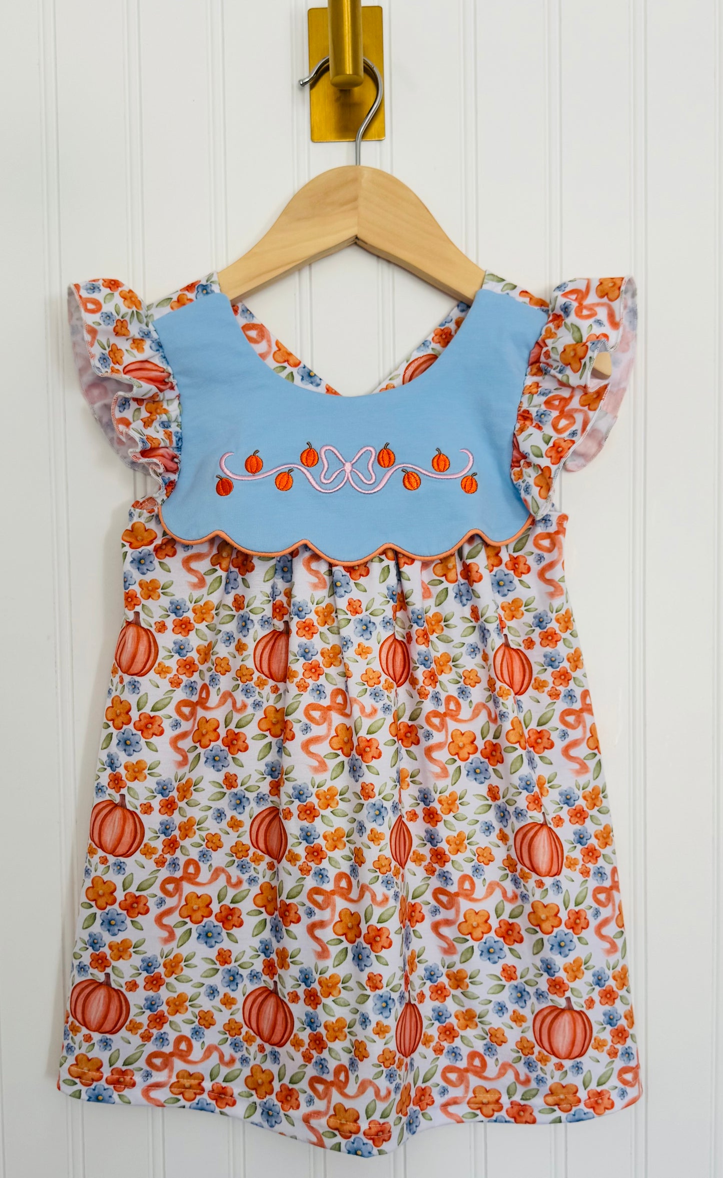 Pumpkin Blues Bow Back Dress