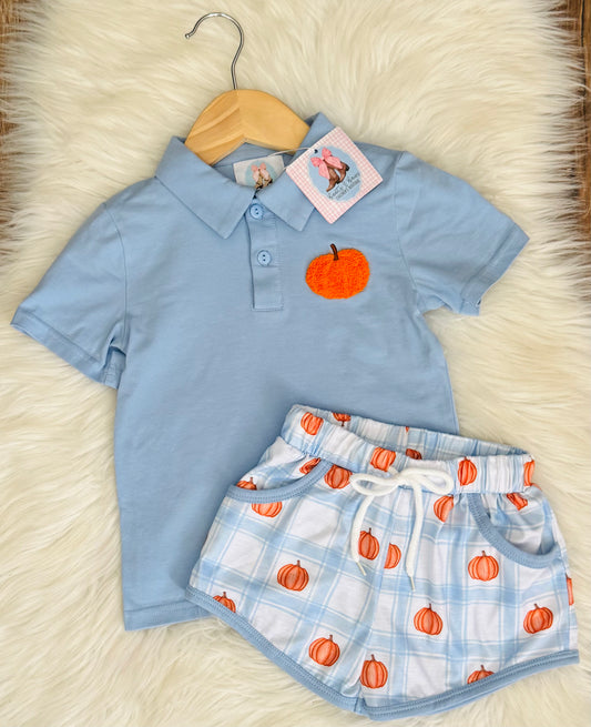 Pumpkin Blues Boys Shorts Set