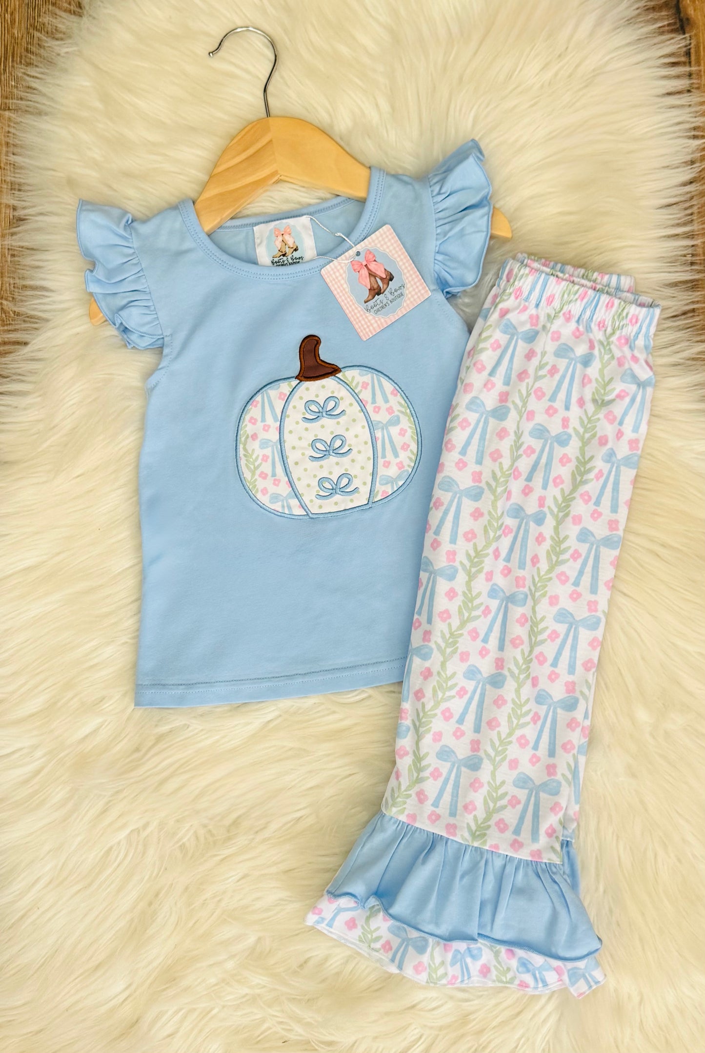 Preppy Pumpkins Girls Pants Set