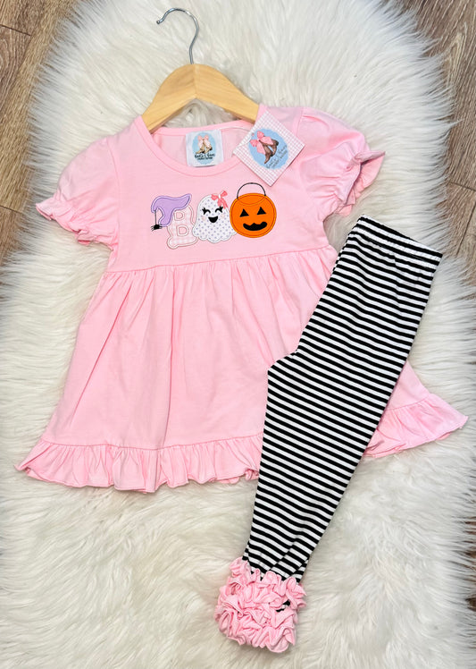 Boo Applique Girls Pants Set