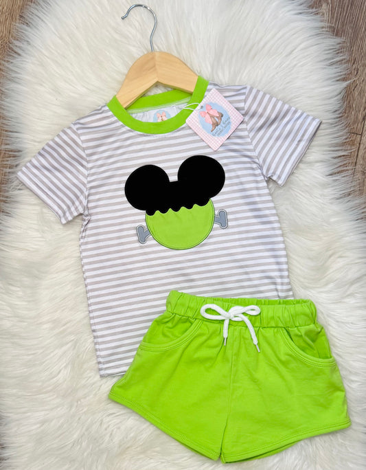 Franken-Mouse Boys Shorts Set