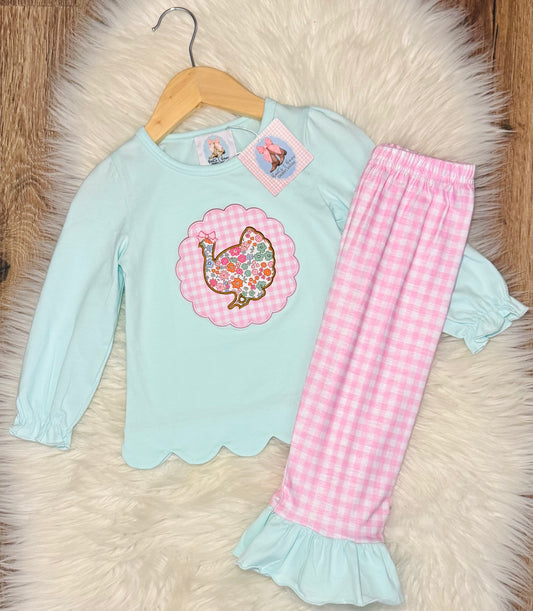 Turkey Time Girls Ruffle Pants Set