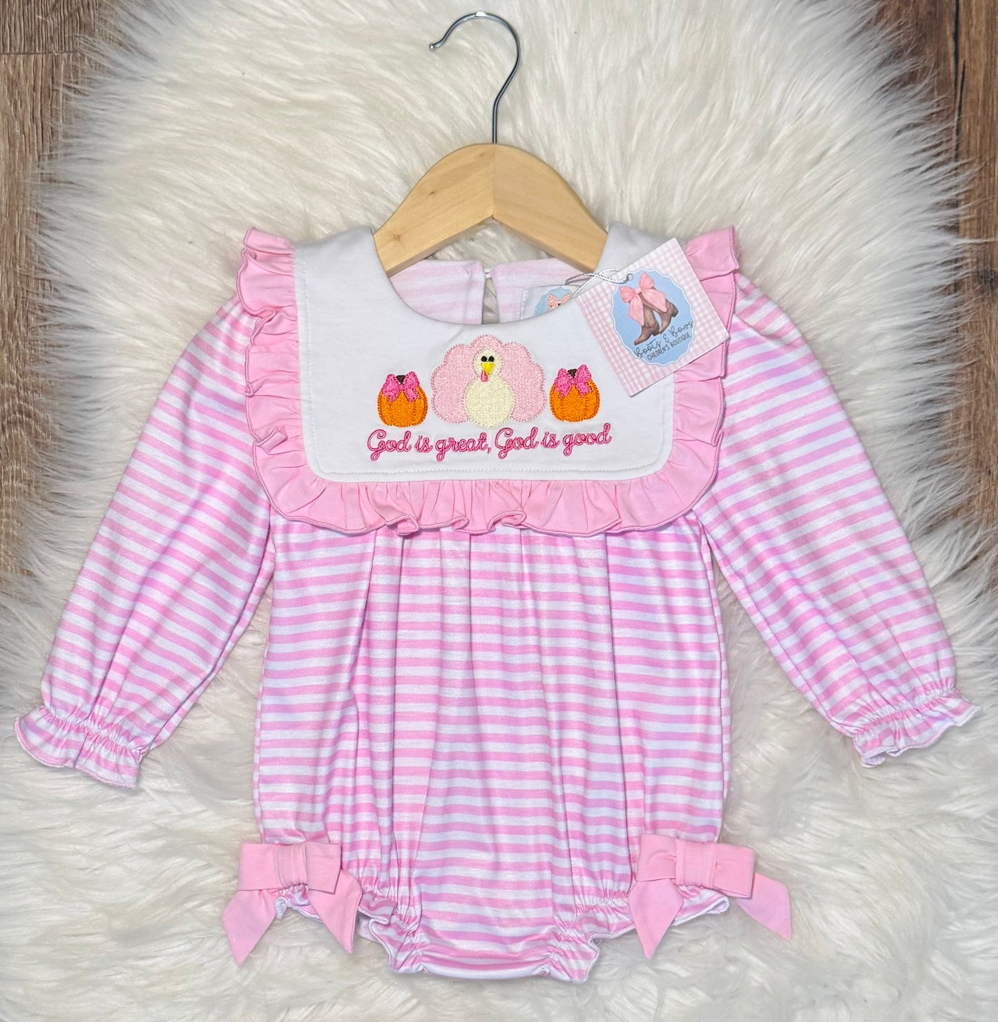 God Is Great Striped Girls Bubble
