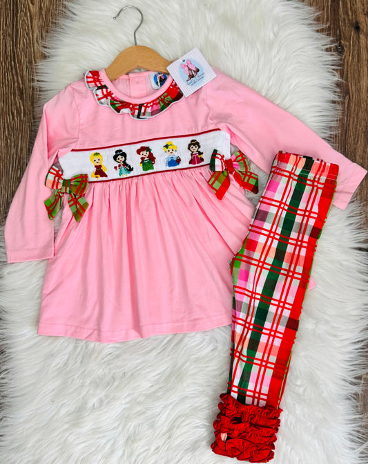 Royal Christmas Smocked Pants Set